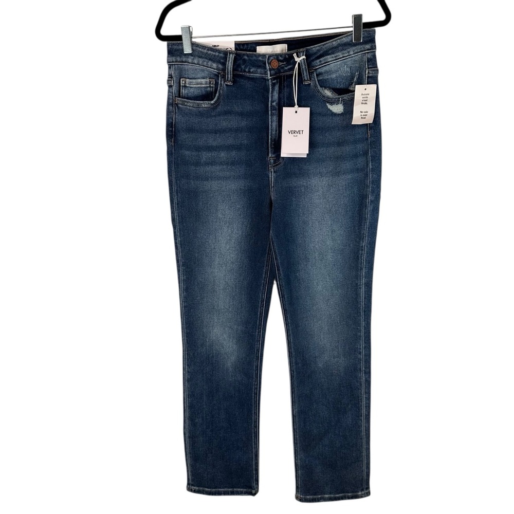 Vervet Shirley Straight Jeans Blue Denim Size 30 NWT Stretch Slim Fit Casualcore